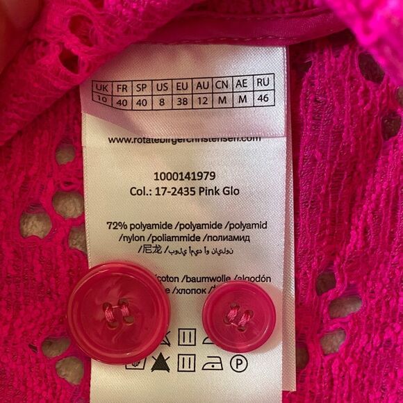 ROMWE Women's Vibrant Pink Lace Blazer - Picture 9 of 16